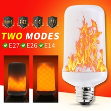 E27 Led Flame Effect Fire Light Bulbs E26 Flickering Emulation Candle Lamp LED 3W 5W E14 Creative Lights Christmas Decorations 2024 - buy cheap