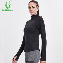 Vansydical-Chaqueta de Yoga con agujero para el pulgar para mujer, abrigo con cremallera, ropa deportiva para gimnasio 2024 - compra barato