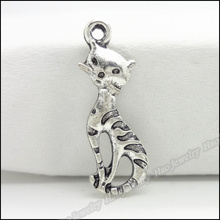 120pcs Vintage Charms Cat  Pendant Tibetan silver Zinc Alloy Fit Bracelet Necklace DIY Metal Jewelry Findings 2024 - buy cheap