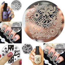 YWK-Plantilla de sellos para decoración de uñas, placa de estampación para uñas, manicura, flor rosa, Mandala de flores, mariposa 2024 - compra barato