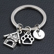 Dog Paw Prints Charms Keychains/Dog House Keychain/A to Z Letters Key Chain/Dog Gift/Women Fashion Jewelry 2024 - buy cheap