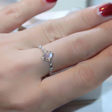 Utimtree anéis de prata esterlina 925, pedra cz promessa noivado para mulheres, joias femininas, oval, flor, anel de dedo 2024 - compre barato