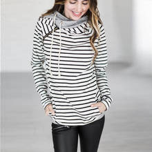 Autumn Casual Hoodies Women Plus Size XXXL Coat Pullover Warm Full Sleeve Hoodie Sweatshirt Female Pockets Striped Hoodie 2018 2024 - buy cheap