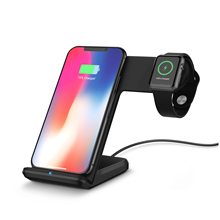 2 in 1 Fast Charging Qi Wireless Charger for Apple watch 1 2 3 4 For iPhone XS Max XR X 8 Plus For Samsung S9 Huawei P20 Xiaomi 2024 - buy cheap
