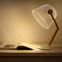 Thrisdar акриловый 3D эффект стерео видение LED стол ночник USB питание спальня рядом Настольные лампы креативные подарки 2024 - купить недорого