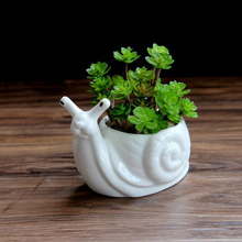 1pc Cartoon Snail Ceramic Planter for Succulents Desktop Succulents pot Decorative Mini Flower Pot Home Garden Decor 2024 - buy cheap