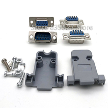 Unids/lote-conector de puerto serial RS232 DB9 DB-09, conector hembra/macho/de carcasa/cabeza de enchufe, 2 filas, adaptador de enchufe de cobre COM, 100 2024 - compra barato