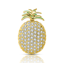 Ouro abacaxi strass cristal bling broche pino moda feminina jóias de frutas presente do feriado feminino luxo bonito broches 2024 - compre barato