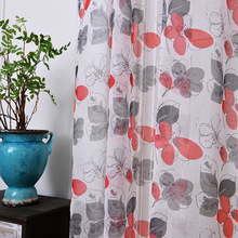 2018 soft fabric sheer tulle curtains for bedroom red flower window Curtains for Living Room kitchen curtains tulles sheers 1pc 2024 - buy cheap