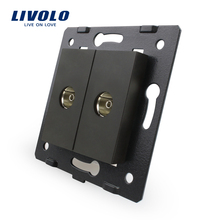 Livolo EU Standard, Socket/Plug  Element, For DIY Products, 2 Gangs TV Socket / Outlet VL-C7-2V-12 2024 - buy cheap