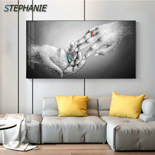 Abstract Modern Lines Lover Wall Art Picture Creative Figure Canvas Painting for Couple Bedroom Aisle Black White Poster Print 2024 - buy cheap