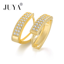 Luxury AAA Zircon Crystal Gold Triangle Earrings Elegant hoop earrings for women ladies fashion jewelry aros mujer oreja aretes 2024 - buy cheap