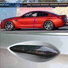 Для BMW углеродное волокно Авто дверная ручка наружная отделка крышки для BMW M6 F06 F12 F13 2013 2014 наклейка 2024 - купить недорого