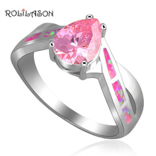 Designer ! Purple Fire Opal & Pink Zircon silver plated wedding Ring USA Size #7.75 #7 #8.5 Fashion Opal Jewelry OR550 2024 - buy cheap