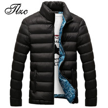 TLZC 2018 Мужская модная зимняя хлопковая куртка размера плюс M-5XL с воротником-стойкой мужские однотонные парки мужские толстые куртки и пальто 2024 - купить недорого