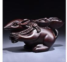 Wooden carving Squirrel eight directions Ebony wood Rat Crafts porridge Zodiac Animal black sandalwood Handmade sculpture 2024 - buy cheap