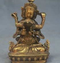 4 "тибетская буддистская латунная статуя fane Sit Hevajra Happy Buddha Yamashina Yab-Ням 2024 - купить недорого