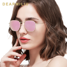 Dearmiliu óculos de sol polarizado, óculos de sol de marca clássico polarizado de polímero, armação vintage de dirigir rosa para homens e mulheres uv400 de 2019 2024 - compre barato