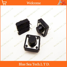 Sample,50 pcs 12*12*7mm Round Tactile Push Button Switch/Micro switch,12X12X7MM DIP button switch black 2024 - buy cheap