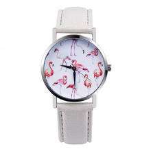 New Watches Women Fashion Flamingo Printed Leather Strap Analog Quartz Wrist Watch Women 2019 Vogue Ladies Casual Watch Relogio 2024 - buy cheap