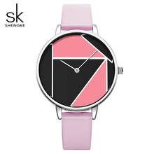 Shengke Creative Dial Women Leather Watches Female Quartz Watch Relogio Feminino 2019 SK Women Ladies Fashion Wrist Watch #K0072 2024 - buy cheap
