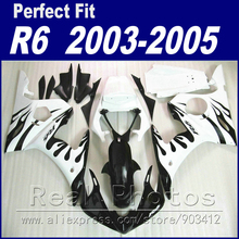 Piezas de carenado para motocicleta YAMAHA R6, kit de carenado 2003, 2004, 2005, color blanco y negro, YZF R6, 03, 04, 05, novedad 2024 - compra barato