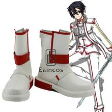 Anime Sword Art Online Knights of the Blood Kirito Cosplay Party Shoes White Boots Custom Made 2024 - buy cheap