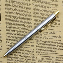 Caneta esferográfica baoer 37 de aço inoxidável, caneta esferográfica de ouro e prata 2024 - compre barato