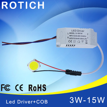 Led cob + fonte de alimentação, transformador de energia 300ma com driver de 3w 5w 7w 10w 12w 15w, iluminação de corrente constante integrada, saída de 85-265v 2024 - compre barato