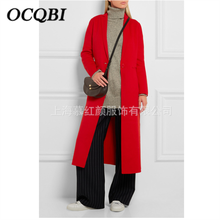 2020 Women Winter Fashion Cashmere Long Coat Red Slim Elegant Casual Long Coats Plus Size 2024 - buy cheap