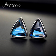 IREACESS New fashion Vintage Stud Earrings For Women luxury Big crystal Earring fashion jewelry with stones 2024 - buy cheap