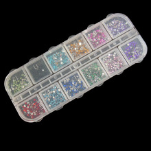 Piedras de cristal para uñas, 12 colores, manicura transparente de 2mm, decoración de diamantes de imitación, purpurina para bricolaje, decoración de uñas, herramienta de arte 2024 - compra barato