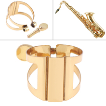 Durable Alto Saxophone Mouthpiece Ligature Gold-plated Brass Ligature Fastener for Rubber Mouthpiece 2024 - buy cheap