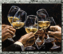 Still life wall art Glasses of Wine Cheers Celebrating Fabian Perez Oil painting on canvas hight Quality Hand-painted Painting 2024 - buy cheap