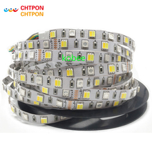 5 M CCT RGBW LED Light Strip RGB 5050 SMD Fita Levou Não à prova d' água Tarja Levou Barra de Luz Cordas Férias decoração Luzes 12 V 24 V 2024 - compre barato