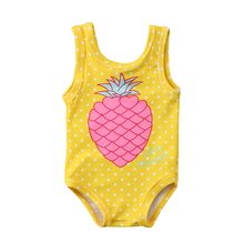 Criança crianças bebê menina pouco abacaxi maiô maiô beachwear 2024 - compre barato