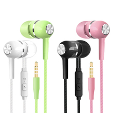 Sport Earphone Wired Super Bass 3.5mm Crack Colorful Headset Earbud with Microphone Hands Free for Samsung Xiami Mobile Phone 2024 - buy cheap