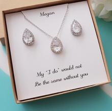 Customize Crystal Bridesmaid Earrings proposal Gifts, Teardrop Earrings Necklace, Thank you for being my bridesmaid Jewelry sets 2024 - buy cheap