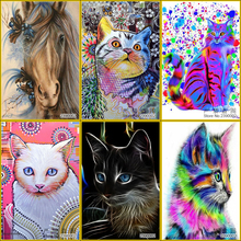 5D Square Diamond Painting Animal & Horse Diy Diamond Painting Cross Stitch Home Decor Diamond Embroidery Color cat Mosaic Gift 2024 - buy cheap