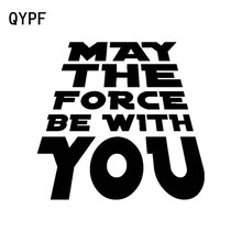 QYPF 15.5CM*14.6CM Interesting MAY THE FORCE BE WITH YOU Vinyl Car Sticker Decal Black Silver C15-1919 2024 - buy cheap