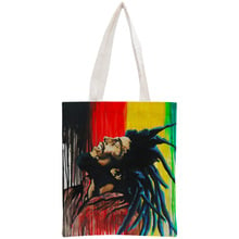 Custom Bob Marley Tote Bag Reusable Handbag Shopping Bags Women Shoulder Cloth Pouch Foldable Cotton Canvas Drop Shipping 2024 - buy cheap