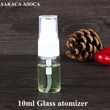 10ml Spraying Glass Bottle Essential Oil Bottle Sample Empty Bottle Cosmetics Perfume Jar Black White Atomizer 100pcs/lot 2024 - buy cheap