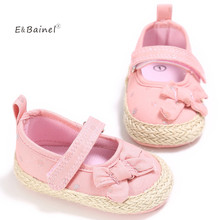 E & Bainel-Zapatos con nudo de mariposa para bebé, calzado de cuna suave, a la moda, color rosa 2024 - compra barato