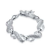 Cor de prata dragão pulseira moda jóias para homens legal estilo rua qualidade superior fábrica tomada h036 2024 - compre barato