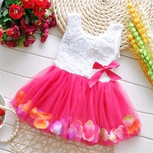 TANGUOANT Kids Baby Girls Beautiful Flower Dress Princess Summer Sleeveless Mini Tutu Dress Pink Yellow Red Baby Girls Dress 2024 - buy cheap