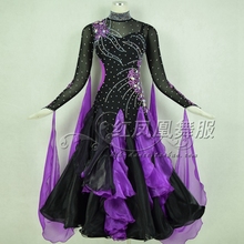 New style Ballroom dance costumes sexy senior gauzelong sleeves ballroom dance dress for women ballroom dance dresses S-4XL 2024 - buy cheap