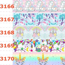 10yards -different sizes - cute Unicorn face pattern printed Grosgrain ribbon 2024 - buy cheap