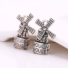 Antique Silver Metal Windmill Charms for Jewelry Making Diy Zinc Alloy European Windmill Pendant Charms 30pcs C8979 2024 - buy cheap