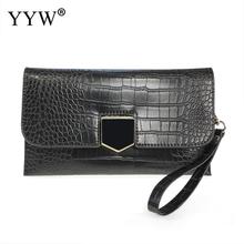 Envelope Clutch Bag For Women Fashion Crocodile Grain Ladies Evening Hand Bag For Party Large Purse And Handbag Long Wallets 2024 - buy cheap