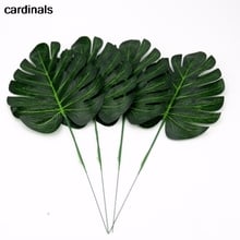 12Pcs 2Kind Large Artificial Fake Monstera Palm tree Leaves Green Plastic Leaf Wedding DIY Decoration Cheap Flowers Leaves Plant 2024 - buy cheap